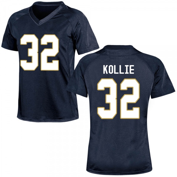 Prince Kollie Notre Dame Fighting Irish NCAA Women's #32 Navy Blue Game College Stitched Football Jersey IAH7155SU